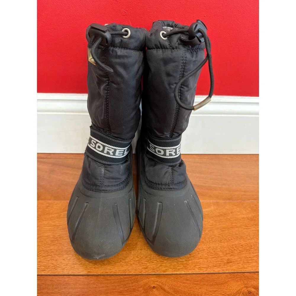 Sorel Snow Boots Kids Black‎ Waterproof Insulated NY1799-011 Size 4